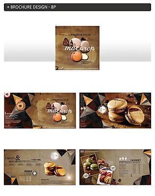 템플릿 ZIP 디저트 팜플렛 사람없음 삼각형 마카롱 폴리곤 인디자인 INDD 이미지템플릿 도형 음식 파일형식