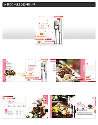템플릿 ZIP 포크 스테이크 팜플렛 사람없음 레스토랑 소스 나이프 인디자인 INDD 이미지템플릿 식기 서양음식 식당 양념 칼 파일형식