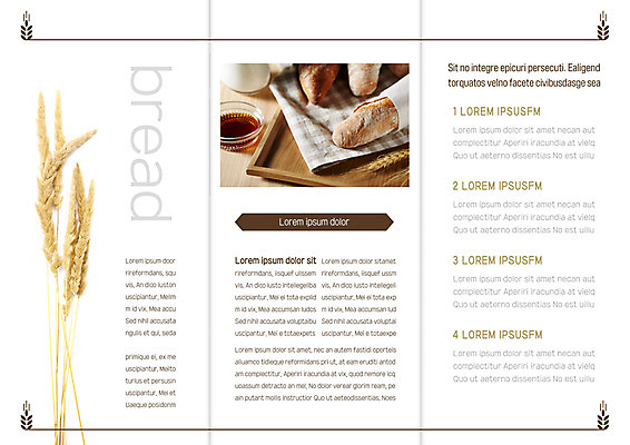 템플릿 편집 표지디자인 북디자인 출판디자인 내지 빵 리플렛 북커버 3단접지 곡류 쟁반 팜플렛 사람없음 바게트 이삭 이미지템플릿 AI파일 음식 파일형식 벡터