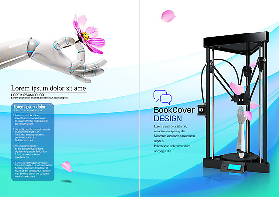 PSD 템플릿 편집 표지디자인 북디자인 출판디자인 표지 리플렛 북커버 비즈니스 팜플렛 사람없음 로봇 코스모스 로봇산업 로봇팔 4차산업 AI_인공지능 이미지템플릿 꽃 산업 파일형식