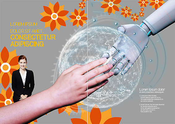 PSD 서양인 템플릿 편집 표지디자인 북디자인 손 출판디자인 여자 내지 리플렛 북커버 비즈니스 악수 한손 미소 팜플렛 상반신 20대 성인 두명 신체부위 지구본 비즈니스우먼 로봇 로봇산업 로봇팔 4차산업 AI_인공지능 이미지템플릿 외국인 산업 표정 사람 손짓 청년 직장인 파일형식