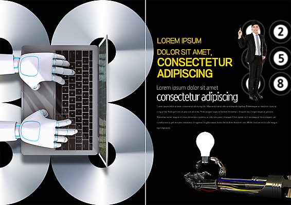 PSD 템플릿 편집 표지디자인 북디자인 출판디자인 남자 내지 리플렛 북커버 비즈니스 전구 한명 팜플렛 성인 사람없음 30대 노트북 한국인 비즈니스맨 로봇 CD자켓 로봇산업 로봇팔 4차산업 AI_인공지능 이미지템플릿 1 산업 사람 동양인 장년 전자제품 CD 직장인 파일형식