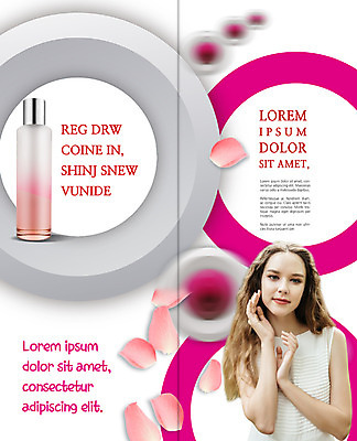 PSD 서양인 템플릿 편집 표지디자인 북디자인 출판디자인 여자 꽃잎 내지 리플렛 2단접지 북커버 한명 팜플렛 상반신 20대 성인 뷰티 화장품 스킨케어 스킨로션 이미지템플릿 외국인 1 꽃 사람 청년 파일형식