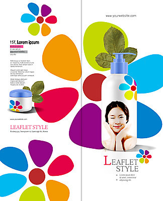 PSD 템플릿 편집 표지디자인 북디자인 출판디자인 여자 표지 리플렛 2단접지 북커버 나뭇잎 윙크 한명 팜플렛 상반신 20대 성인 뷰티 화장품 한국인 로션 스킨케어 튜브용기 의료성형뷰티 이미지템플릿 1 잎 표정 사람 동양인 청년 용기_그릇 파일형식