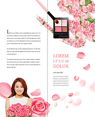 PSD 템플릿 편집 표지디자인 북디자인 출판디자인 여자 꽃잎 내지 리플렛 2단접지 북커버 한명 웃음 팜플렛 상반신 20대 성인 화장 장미 한국인 아이섀도 의료성형뷰티 이미지템플릿 아이섀도브러쉬 1 꽃 표정 사람 동양인 청년 뷰티 화장품 메이크업브러쉬 파일형식