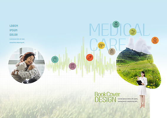PSD 템플릿 편집 표지디자인 북디자인 출판디자인 여자 표지 노년 남자 리플렛 북커버 의학 포옹 팜플렛 초원 성인 세명 30대 노부부 한국인 환자 의사 60대 이미지템플릿 부부 안기 사람 동양인 장년 의료진 파일형식