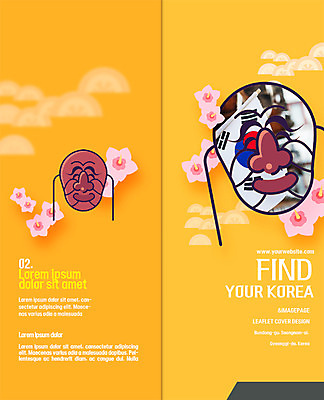PSD 템플릿 편집 한국전통 표지디자인 북디자인 출판디자인 표지 리플렛 2단접지 북커버 팜플렛 사람없음 태극기 하회탈 무궁화 이미지템플릿 전통 꽃 한국 국기 탈 파일형식