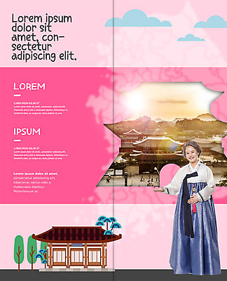 전신 PSD 템플릿 편집 한국전통 표지디자인 북디자인 출판디자인 여자 노년 내지 리플렛 2단접지 북커버 한옥 안내 서기 웃음 팜플렛 여러명 성인 한국인 60대 한복 이미지템플릿 전통 다수 고건축 모션 한국 표정 사람 동양인 전통의상 파일형식