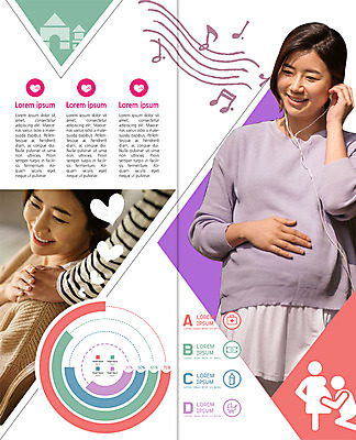 PSD 템플릿 편집 표지디자인 북디자인 출판디자인 여자 내지 리플렛 이어폰 2단접지 북커버 음표 그래프 웃음 팜플렛 상반신 성인 세명 30대 임산부 음악감상 한국인 하트 태교 이미지템플릿 모양 기호 음악 음향기기 표정 사람 동양인 장년 임신 감상 파일형식