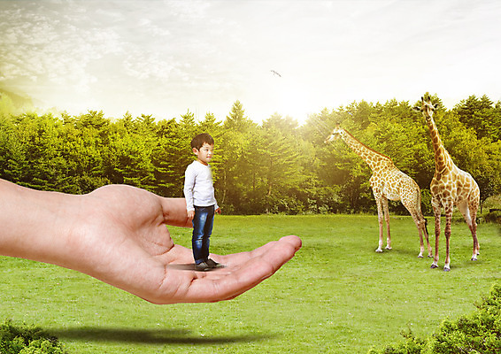전신 PSD 나무 구름 편집이미지 손 공원 어린이교육 교육 남자 어린이 자연 하늘 한명 서기 한국인 숲 기린 이미지편집 자연요소 식물 1 공공시설 포유류 모션 사람 동양인 신체부위 생태계 파일형식