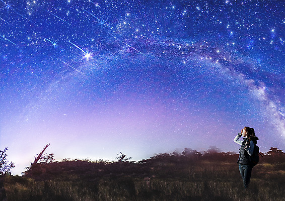 PSD 편집이미지 여자 별 여행 하늘 한명 20대 성인 한국인 야간 유성 안식처 이미지편집 자연요소 1 휴식 사람 동양인 청년 파일형식