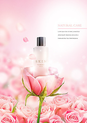 PSD 편집이미지 꽃 사람없음 뷰티 장미 화장품 스킨케어 스킨로션 이미지편집 식물 파일형식