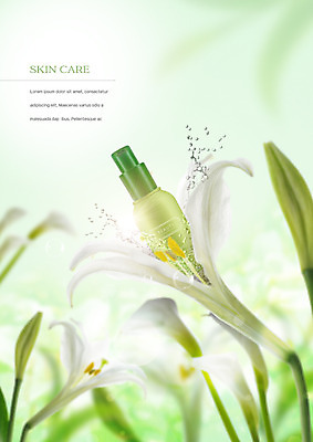 PSD 편집이미지 꽃 사람없음 뷰티 화장품 물방울 스킨케어 이미지편집 식물 파일형식