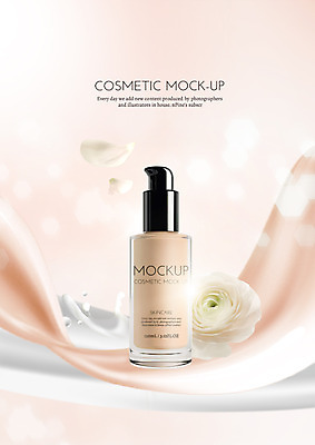 PSD 편집이미지 꽃 사람없음 화장 뷰티 화장품 스킨케어 메이크업베이스 파운데이션 이미지편집 식물 파일형식