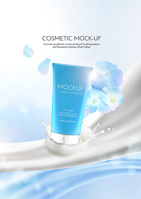 PSD 편집이미지 꽃 사람없음 뷰티 화장품 우유 스킨케어 튜브용기 이미지편집 식물 유제품 용기_그릇 파일형식