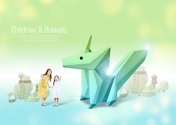 전신 PSD 동물 편집이미지 여자 딸 어린이 엄마 서기 성인 두명 장난감 블록 한국인 가리킴 이미지편집 가족 모션 사람 동양인 손짓 파일형식