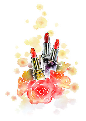 PSD 꽃 일러스트 캘리그라피 사람없음 화장 뷰티 화장품 립스틱 국내일러스트 식물 파일형식