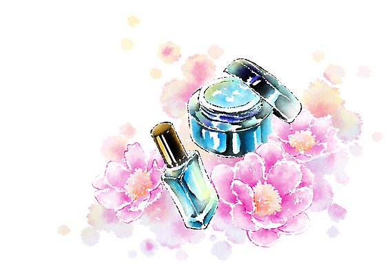 PSD 꽃 일러스트 캘리그라피 사람없음 뷰티 화장품 스킨케어 수분크림 국내일러스트 식물 파일형식