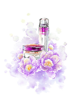 PSD 꽃 일러스트 캘리그라피 사람없음 뷰티 화장품 스킨케어 국내일러스트 식물 파일형식