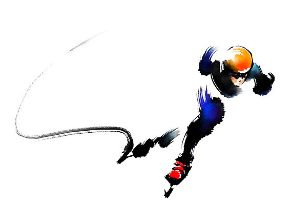 전신 PSD 남자 스포츠 일러스트 캘리그라피 붓터치 겨울스포츠 운동선수 동계올림픽 한명 서기 달리기 스피드스케이팅 스케이터 국내일러스트 1 올림픽 모션 사람 스케이팅 파일형식