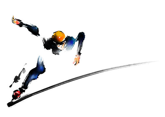 전신 PSD 남자 스포츠 일러스트 캘리그라피 붓터치 겨울스포츠 운동선수 동계올림픽 한명 서기 달리기 스피드스케이팅 스케이터 국내일러스트 1 올림픽 모션 사람 스케이팅 파일형식
