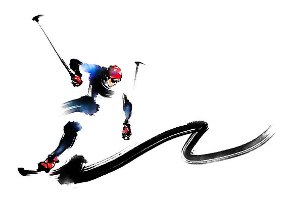 전신 PSD 남자 스포츠 일러스트 캘리그라피 붓터치 스키 겨울스포츠 운동선수 동계올림픽 한명 서기 스키선수 국내일러스트 1 올림픽 모션 사람 파일형식