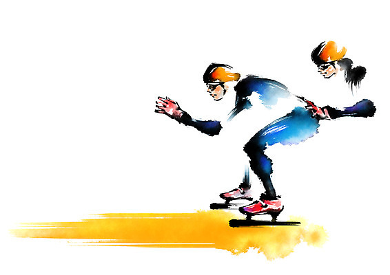 전신 PSD 남자 스포츠 일러스트 캘리그라피 붓터치 겨울스포츠 운동선수 동계올림픽 서기 두명 스케이트 계주 스케이터 쇼트트랙 쇼트트랙선수 국내일러스트 스포츠용품 올림픽 모션 사람 스케이팅 육상스포츠 파일형식