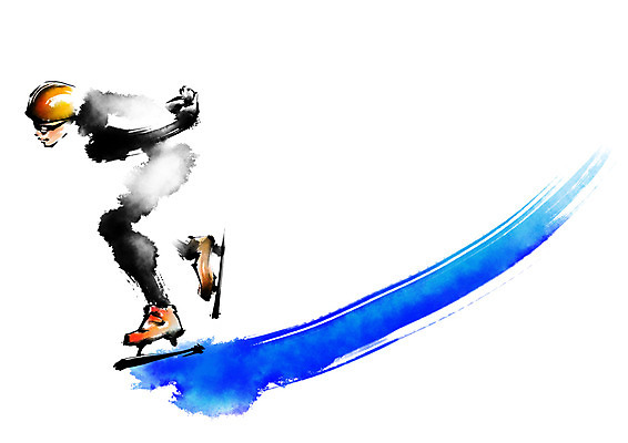 전신 PSD 남자 스포츠 일러스트 캘리그라피 붓터치 겨울스포츠 운동선수 동계올림픽 한명 서기 스케이트 스케이터 국내일러스트 1 스포츠용품 올림픽 모션 사람 파일형식