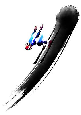 전신 PSD 남자 스포츠 일러스트 캘리그라피 붓터치 겨울스포츠 운동선수 동계올림픽 한명 서기 점프 활강 스키점프 국내일러스트 1 올림픽 모션 스키 사람 파일형식