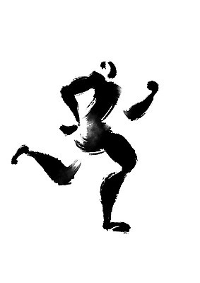 PSD 실루엣 일러스트 캘리그라피 모션 한명 달리기 운동 국내일러스트 1 촬영기법 건강 사람 파일형식