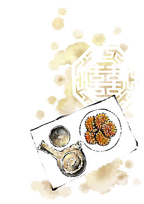 PSD 한국전통 접시 한식 음식 일러스트 캘리그라피 사람없음 전통문양 전통음식 전통차 찻잔 다기 찻주전자 약과 전통다과 국내일러스트 전통 문양 식기 주전자 잔 한국 차_음료 다도 다과 파일형식