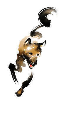 PSD 동물 한마리 일러스트 캘리그라피 사람없음 개 진돗개 국내일러스트 1 포유류 파일형식