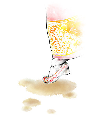 PSD 한국전통 여자 일러스트 캘리그라피 발 한명 한복 고무신 여자한복 국내일러스트 1 전통 신발 한국 사람 신체부위 전통의상 파일형식