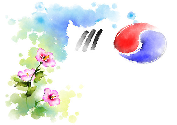 PSD 한국전통 일러스트 캘리그라피 사람없음 태극기 삼일절 태극 세송이 무궁화 애국심 광복절 국내일러스트 전통 문양 꽃 한국 3 공휴일 국기 국경일 파일형식