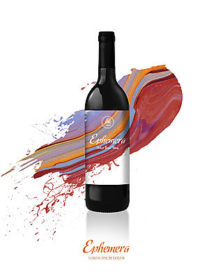 PSD 일러스트 사람없음 와인 심볼 와인병 패키지 그라데이션 마블링 목업 브랜딩 국내일러스트 병_용기 주류 파일형식