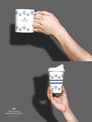 PSD 문양 손 일러스트 한손 들기 두명 신체부위 세트 머그컵 패키지 테이크아웃컵 목업 브랜딩 국내일러스트 모션 사람 컵 파일형식