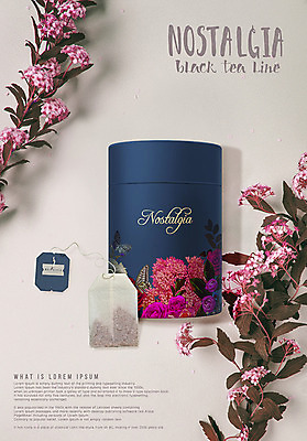 PSD 꽃 일러스트 사람없음 세트 상자 차 패키지 티백 목업 브랜딩 국내일러스트 식물 음료 차_음료 파일형식