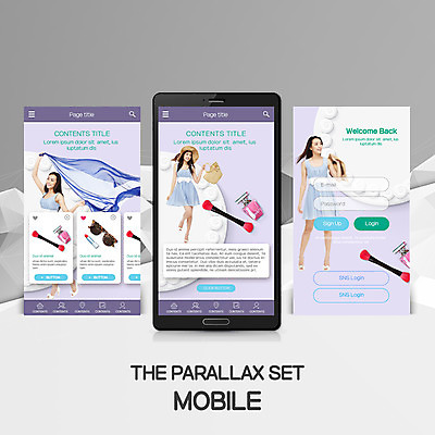 PSD 외국인 템플릿 여자 웹템플릿 모바일 동양인 20대 성인 세명 스마트폰 쇼핑 뷰티 화장품 모바일템플릿 모바일웹 성인여자만 패럴렉스 이미지템플릿 사람 인종 청년 핸드폰 스마트기기 여자만 성인만 파일형식