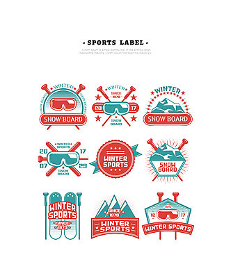 스포츠 일러스트 스키 산 사람없음 세트 라벨 글러브 폴 스키용품 스키고글 국내일러스트 AI파일 스포츠용품 장갑 겨울스포츠 프레임 파일형식 벡터