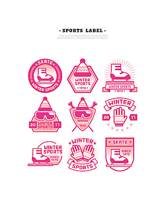 스포츠 장갑 일러스트 고글 털모자 사람없음 세트 라벨 스케이트 폴 국내일러스트 AI파일 모자_잡화 잡화 스포츠용품 프레임 스키용품 파일형식 벡터