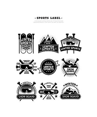 스포츠 일러스트 스키 고글 산 사람없음 세트 라벨 스키장비 폴 스키고글 국내일러스트 AI파일 스포츠용품 겨울스포츠 프레임 스키용품 파일형식 벡터