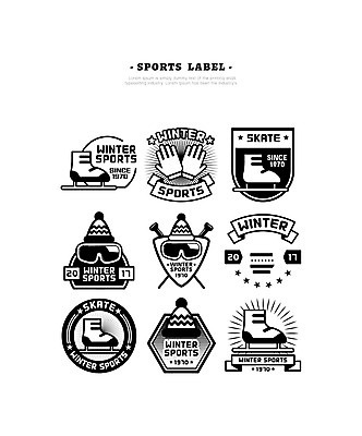 스포츠 장갑 일러스트 고글 털모자 사람없음 세트 라벨 스케이트 폴 국내일러스트 AI파일 모자_잡화 잡화 스포츠용품 프레임 스키용품 파일형식 벡터