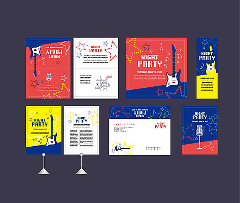 템플릿 배너템플릿 별 음악 이벤트 사람없음 세트 파티 현수막 기타 마이크 전단 엽서 초대장 약도 소봉투 행사세트 행사템플릿 AI파일 자연요소 배너 음향기기 지도 현악기 문화예술 편지봉투 카드_감사 편지 홍보물 파일형식 벡터