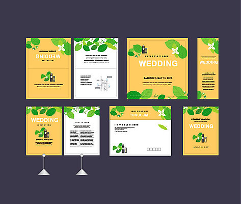 템플릿 배너템플릿 꽃 결혼 나뭇잎 이벤트 사람없음 세트 현수막 전단 청첩장 엽서 초대장 약도 소봉투 행사세트 행사템플릿 AI파일 식물 배너 잎 지도 편지봉투 카드_감사 편지 홍보물 파일형식 벡터