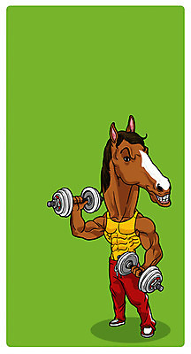 PSD 동물 직업 한마리 동물캐릭터 일러스트 의인화 사람없음 아령 말_동물 트레이너 근육질 직업체험 일러캐릭터 캐릭터 1 포유류 근육 헬스 체험학습 몸매 파일형식