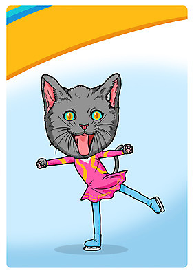 PSD 동물 직업 한마리 동물캐릭터 일러스트 의인화 사람없음 고양이 피겨스케이팅 피겨선수 직업체험 아이스링크 일러캐릭터 캐릭터 1 포유류 운동선수 반려동물 스케이팅 체험학습 파일형식