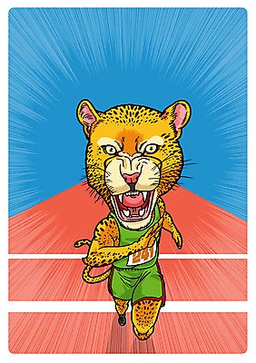 PSD 동물 직업 한마리 동물캐릭터 일러스트 의인화 사람없음 달리기 트랙 육상선수 직업체험 치타 일러캐릭터 캐릭터 1 포유류 모션 운동선수 체험학습 파일형식