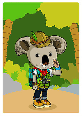 PSD 나무 동물 직업 한마리 동물캐릭터 일러스트 의인화 사람없음 열대우림 모험가 코알라 직업체험 정글탐험 일러캐릭터 식물 캐릭터 1 포유류 탐험 체험학습 숲 파일형식