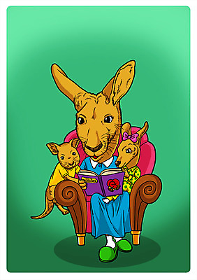 PSD 동물 직업 동물캐릭터 의자 일러스트 가족 의인화 세마리 사람없음 책 독서 동화책 직업체험 아기캥거루 일러캐릭터 캐릭터 새끼 가구 관계 3 체험학습 캥거루 파일형식