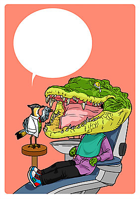 PSD 동물 직업 동물캐릭터 말풍선 두마리 일러스트 의인화 치과 사람없음 치과의사 악어 직업체험 악어새 일러캐릭터 캐릭터 2 파충류 조류 병원 의사 체험학습 파일형식